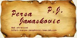 Persa Janašković vizit kartica